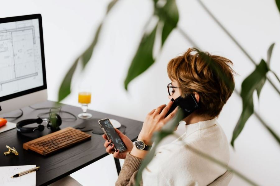 Business lady making a telephone call