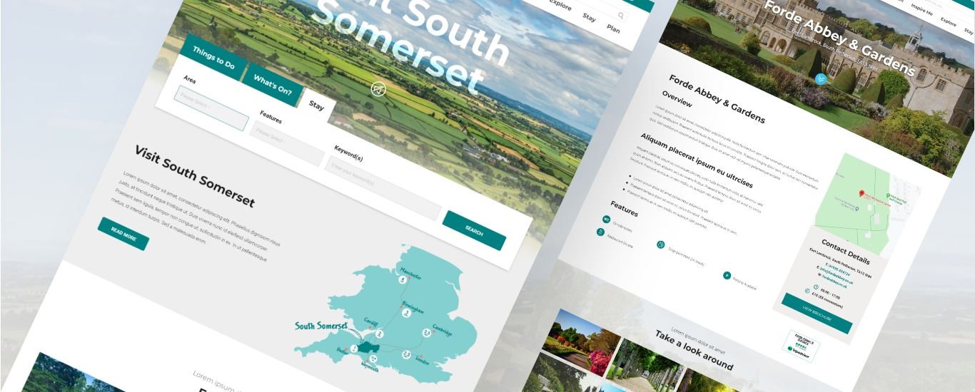 Screenshot of client's website