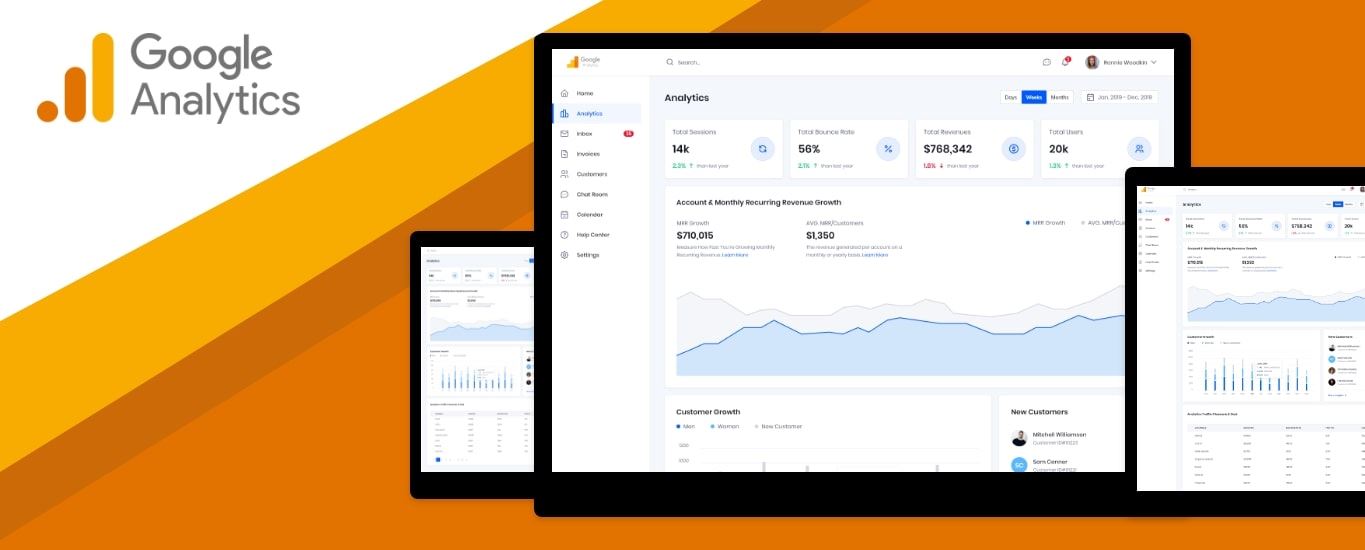 Screenshots of Google Analytics interface